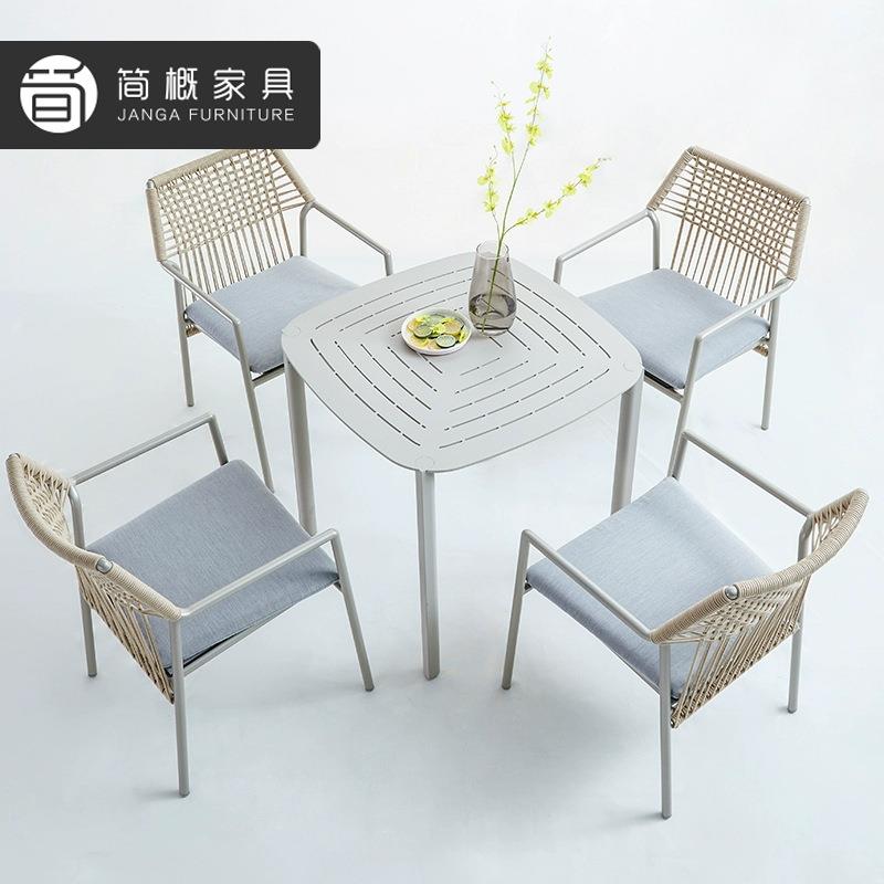 北欧户外别墅阳台桌椅家具组合庭院露台桌椅民宿网红藤椅三件套