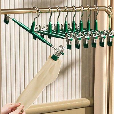 10PCS Clothes Hanger with Adjustable Clip Pants Skirt