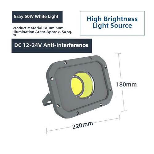 led投光灯低压直流船用电瓶12V24V220V50W100W防水射灯户外泛光灯