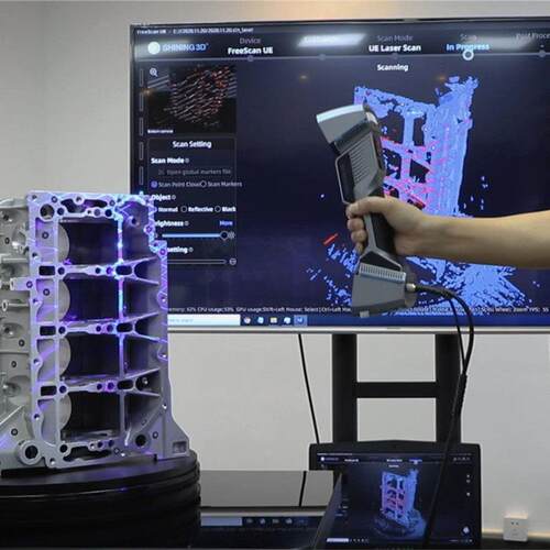 跨境手持蓝色激光3d扫描仪FreeScanUE模具配件三维扫描工业级建模