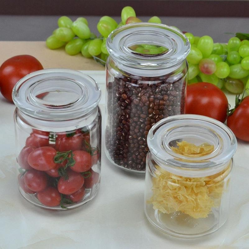 厨房家用玻璃透明带盖蜂蜜泡菜茶叶糖果储物瓶子密封罐批防潮防霉