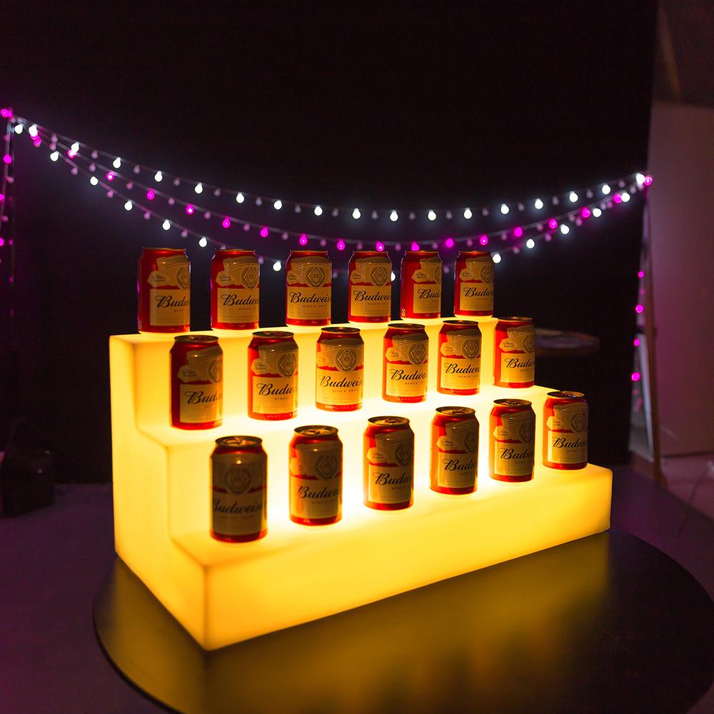 LED遥控发光可调色展示酒水架展示架三层酒水陈列架
