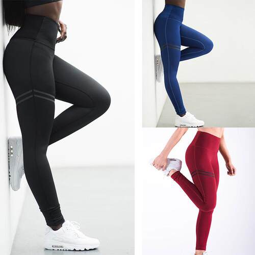 High waisted offset printing yoga pants, sports high