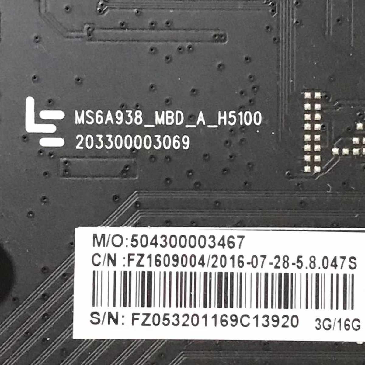 乐视L404FCNN L434FCNN L504UCNN主板 MS6A938-MBD-A-H5100/50/52