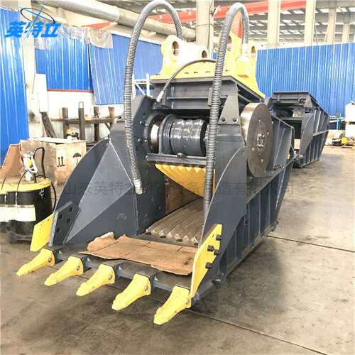 挖机属具破碎斗挖掘机改装液压破石机混凝土岩石碎料粉碎斗