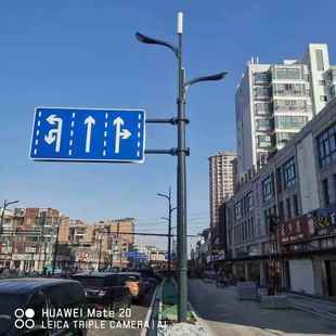 F型标志牌标志杆交通道路指示牌L型立杆热镀锌八角杆6.8米.M反光