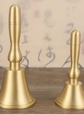 手摇铃铛大小号纯铜有柄铃铛手摇钟玩具儿童铃铛乐器铜铃铛呼叫铃