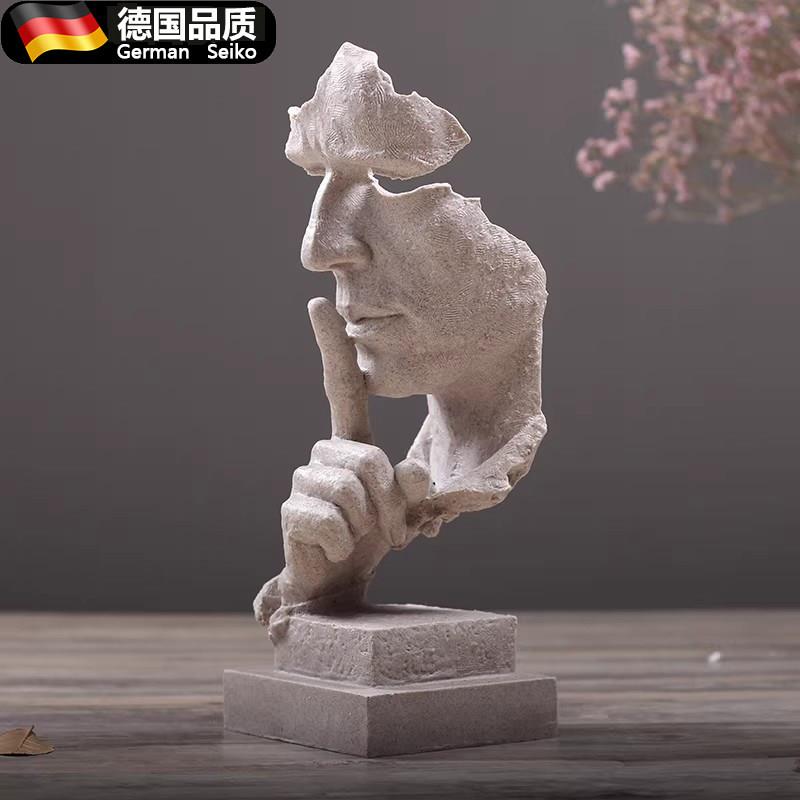 创意沉默是金工艺品摆件简约现代办公室客厅北欧雕塑装饰品艺术品