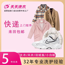 干洗服务羽绒服清洗毛呢外套大衣5件衣服鞋子上门取送洗衣店