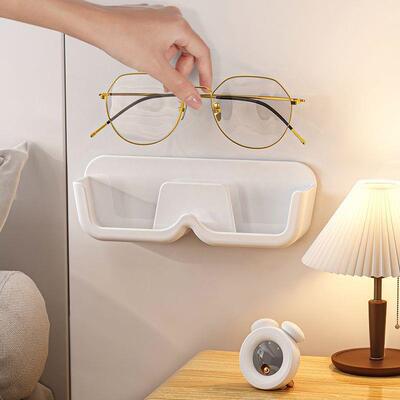 Wall-mounted glasses organizer, no drilling required, design