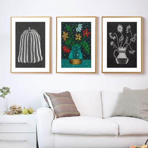 草间弥生南瓜客厅装饰画抽象波普玄关挂画壁画餐厅卧室办公室过道