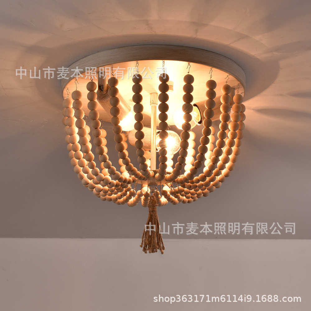 美规厂家批发美式木珠吸顶灯麻绳卧室灯过道灯玄关吸顶灯,家装灯饰光源,智能吸顶灯,淘宝优惠券,粉丝福利购,淘宝优惠卷
