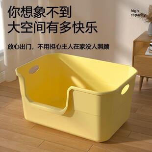 浴缸猫CWYP 特大号猫外 DF1砂盆超大号防溅砂猫所幼猫巨型开放厕式