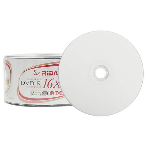 铼德RIDATA可打印DVD-R 16X 4.7G空白刻录盘可刻录碟片空盘可打印