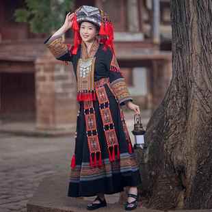 新款瑶族服装女新款月广西三三少蹈数民舞服饰成人盘王节表演族出