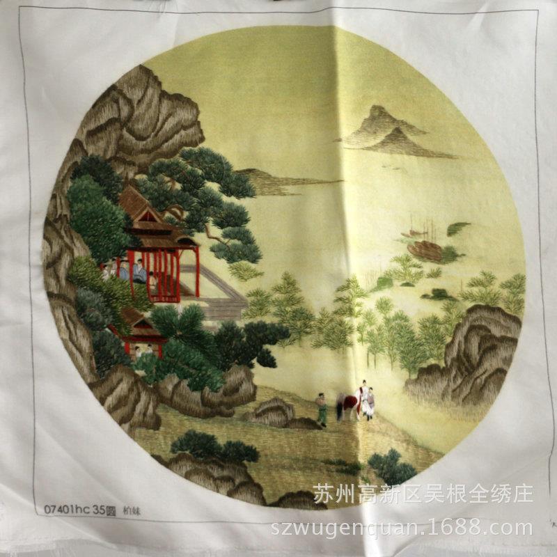 供应小幅苏绣单面绣装饰画客厅书房手工刺绣工艺品绣片