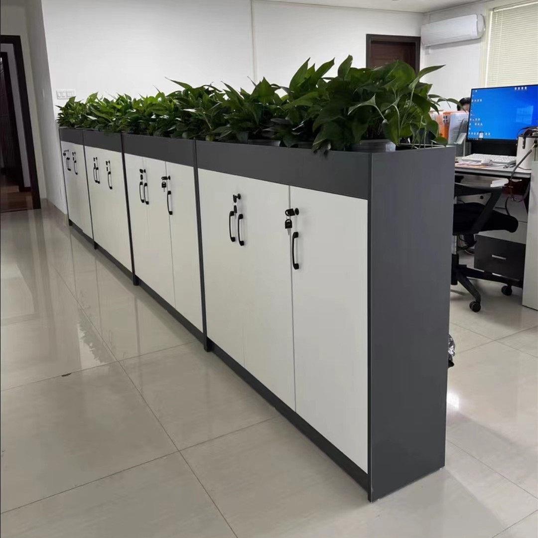 深圳定做办公室隔断柜简约现代花槽矮柜花草柜文件资料柜工厂隔断