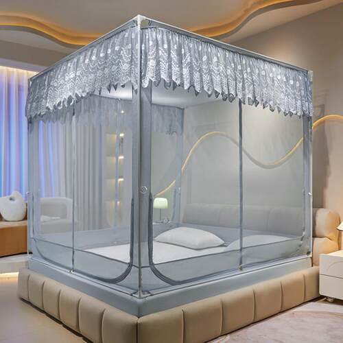 密A6L拉链坐床蚊1.F7569S9M35m米床双顶人家用方防蚊三开门蒙帐古