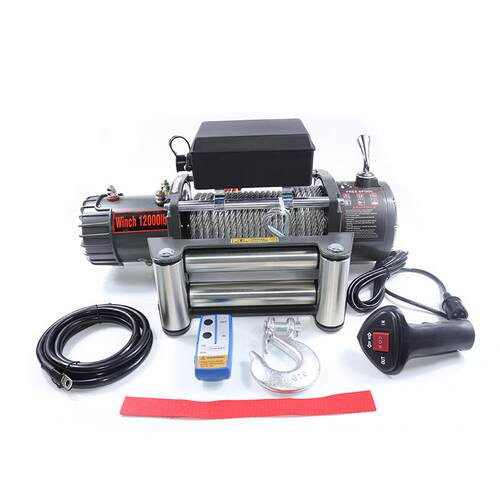 电动绞盘12000磅12v24v车载吊机建筑葫芦拖车家用小型电绞车