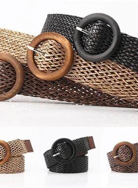 Belts For Women Vintage Boho Braided Waist Belt Black Coffee