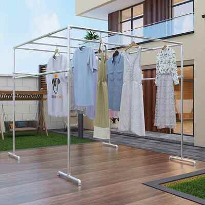 ?镀F77J56S8钢管晾衣架落地室外晾防风晒被子果衣锌杆楼顶水管瓜