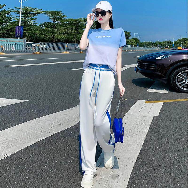 欧洲站休闲运动套装女2026潮牌时尚小个子时髦洋气夏季短袖两件套