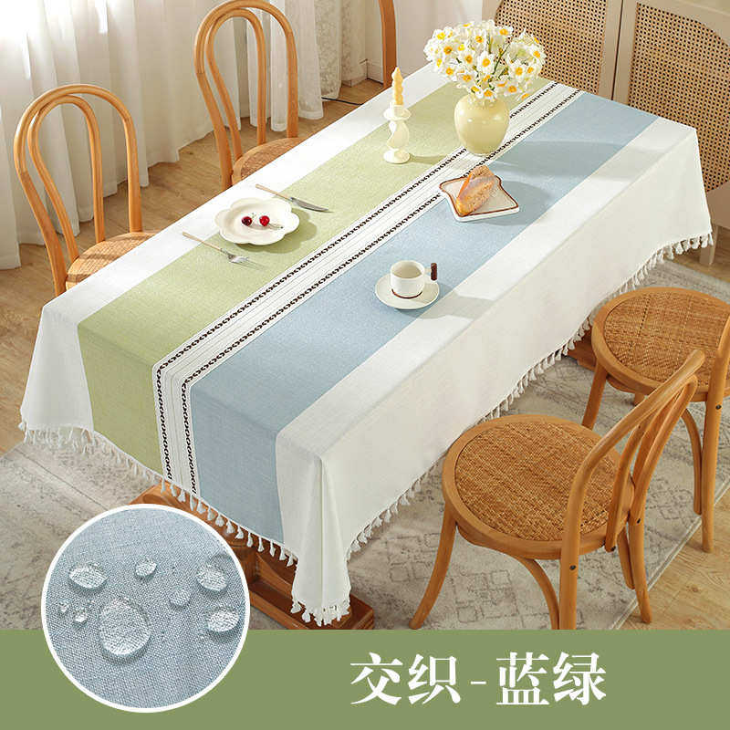 油流防色长条桌布批发盖巾简约餐桌撞防水纹现代苏长方形家用布条
