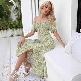 Womens dress thighs and sleeved slit short line with