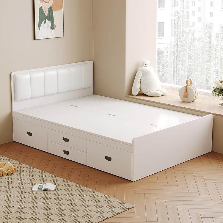 实木榻主榻米床白色1米8双人2STN卧025年新床款储物床现代简约单