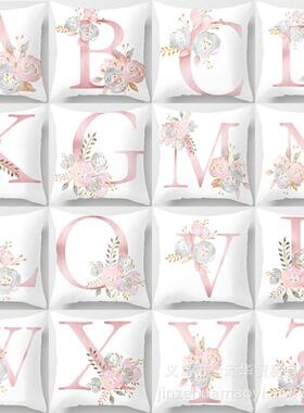 Pink letters Cushion Cover Printed Pillow case sofa抱枕套