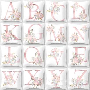 Pink letters Cushion Cover Printed Pillow case sofa抱枕套