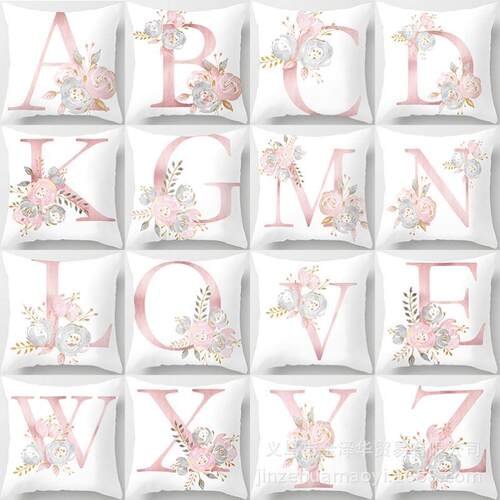 Pink letters Cushion Cover Printed Pillow case sofa抱枕套