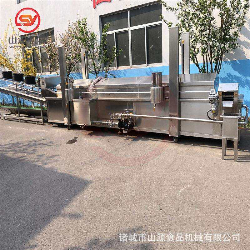 山源机械蚂蚱油炸流水线温油炸机电加热蚕蛹油炸设备