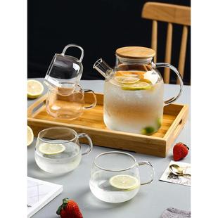 耐热透明高硼硅玻璃茶杯家用沏茶泡茶杯水果花茶杯咖啡杯饮料杯子