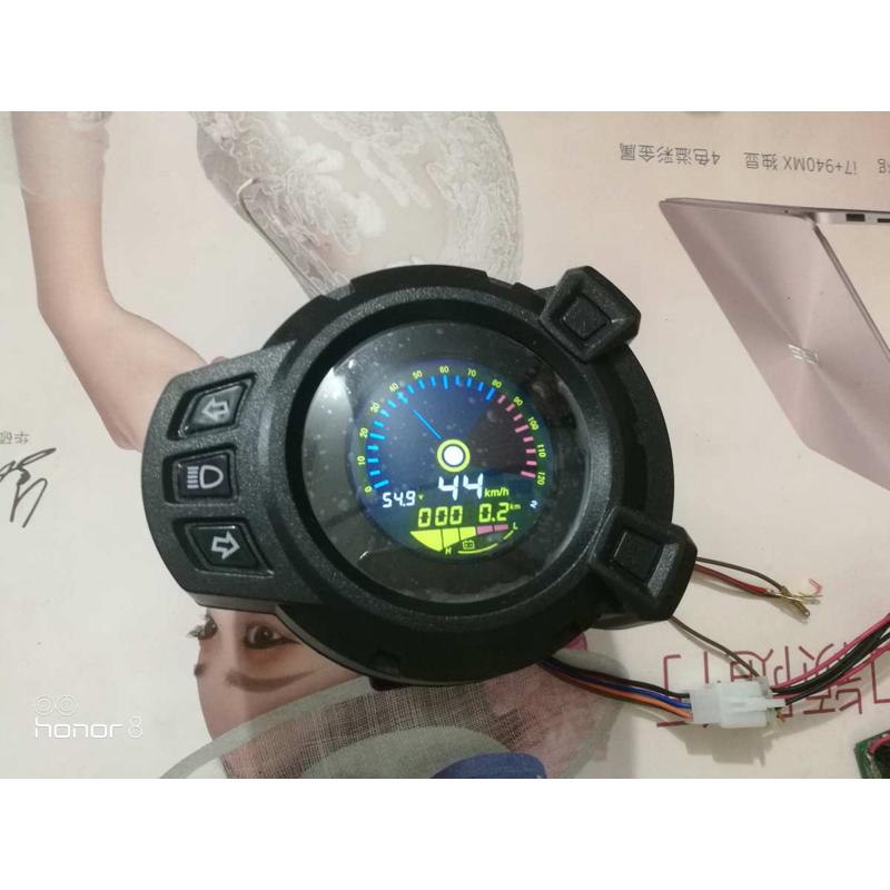 电动车液晶仪表码表地雷表BWS 48-120v电压电量速度里程锂电改装