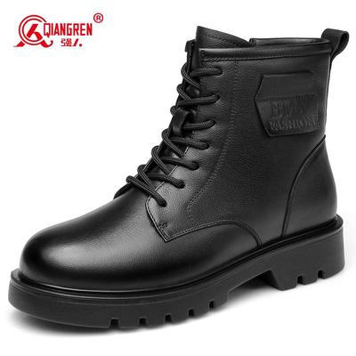 正品强皮人3515女流靴冬季保暖羊毛靴时尚马靴真潮英伦短丁靴妈妈