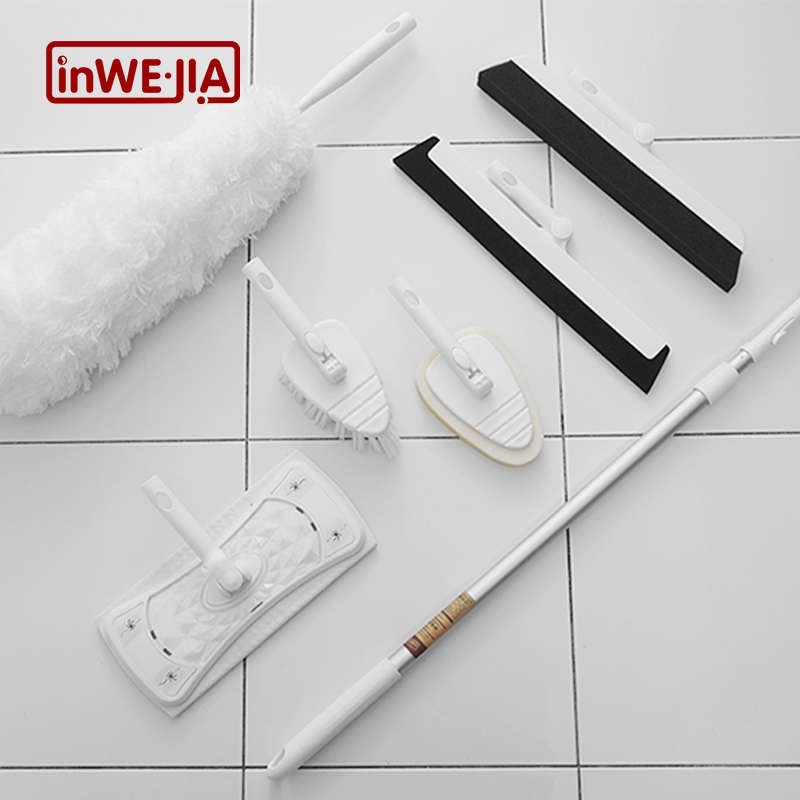 inwejia平板拖把除尘掸刮水器瓷砖刷扫把静电拖把组合套装配件