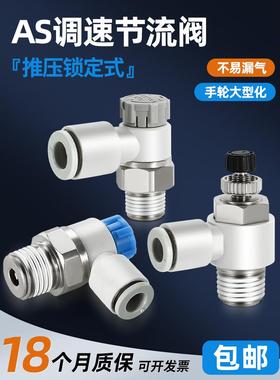 AS1201F-M5-04节流阀气压调节阀气动可调2201F-01-06SA气管M6接头