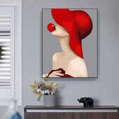 填色油彩画diy数字油画美女人物涂色水彩减压装 饰画客厅简约轻奢