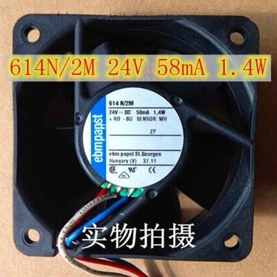 原装ebmpapst TYP614N/2M 24V 1.4W 6厘米6025三线高端静音风扇