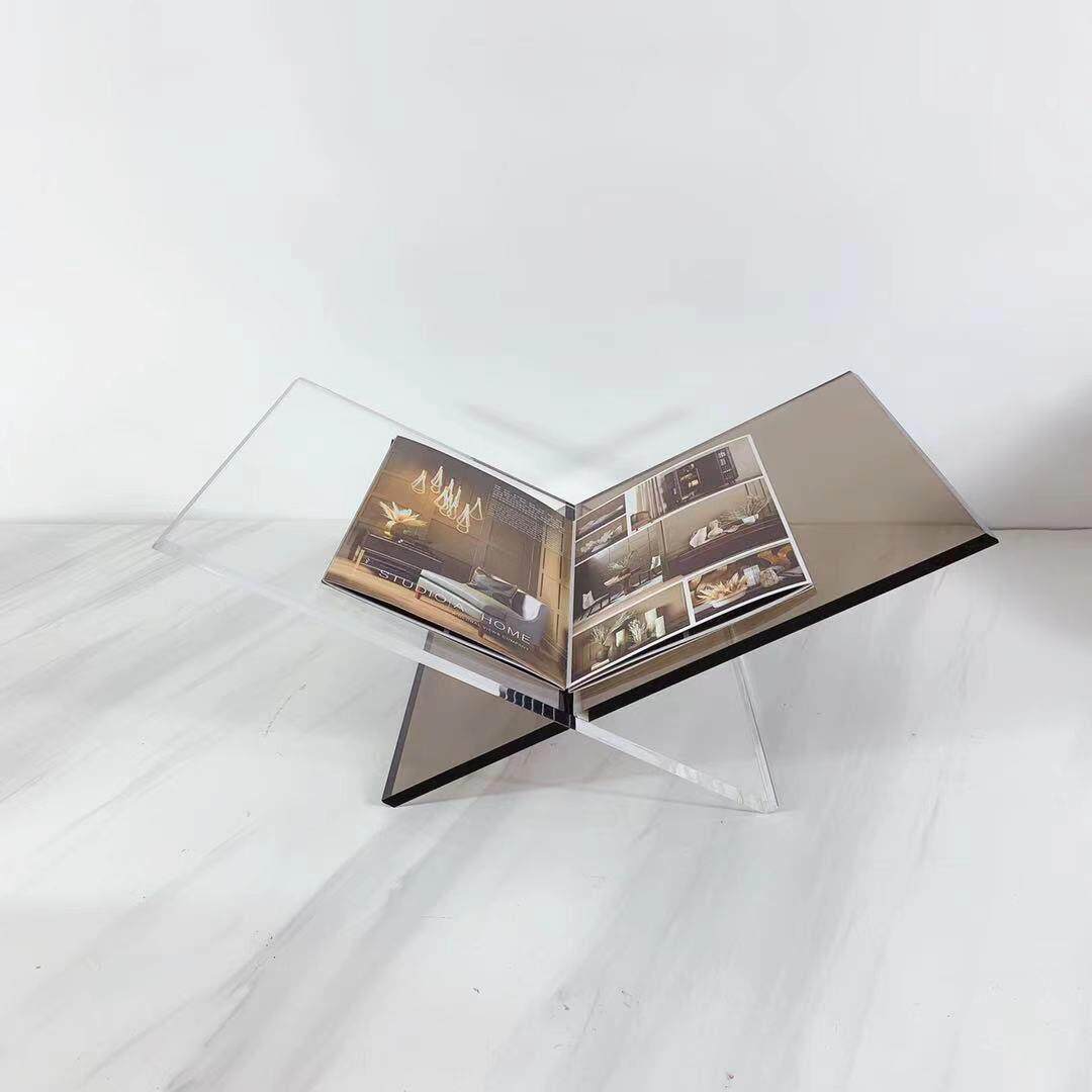 现代简约售楼处样板间亚克力书架书报夹摆件杂志架软装饰品