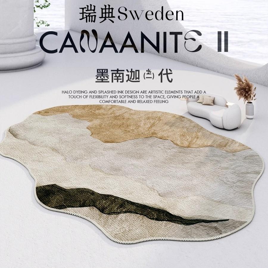 瑞典轻奢床边毯客厅不规则卧室床边垫异形沙发茶几现代高级感地垫