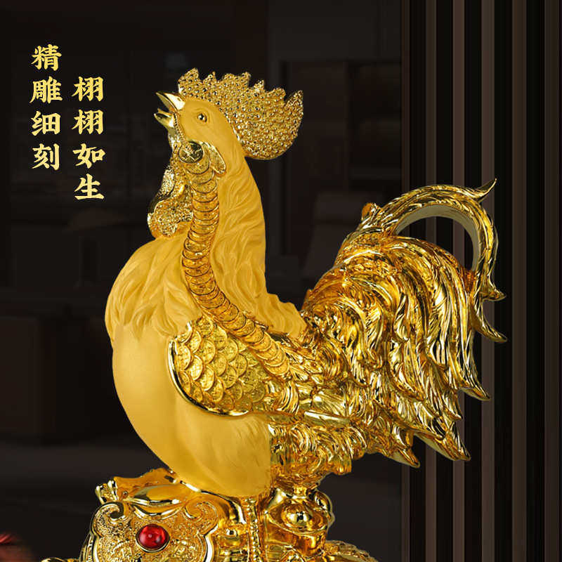 大公鸡摆件客厅玄关酒柜生肖鸡装饰品摆设店铺乔迁开业金鸡工艺品