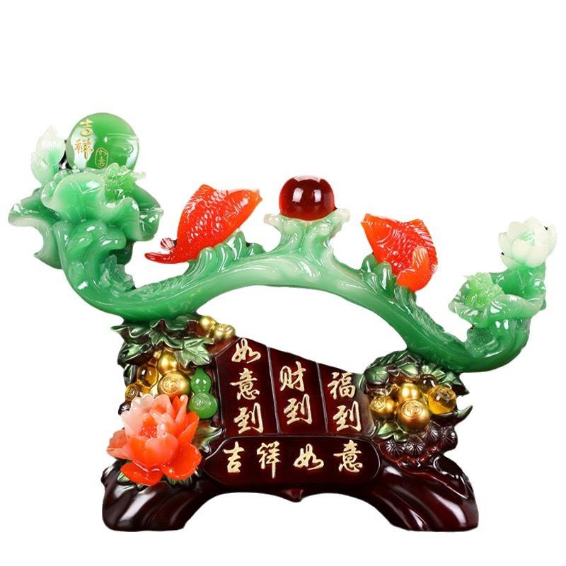 厂家直销树脂仿玉吉祥如意玉如意摆件创意中式客厅玄关家居摆件