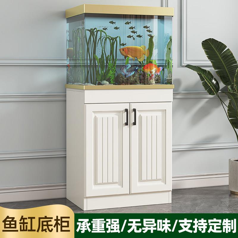 轻奢鱼缸柜底柜底座客厅隔间柜实木柜子桌面承重鱼缸底柜鱼缸架子