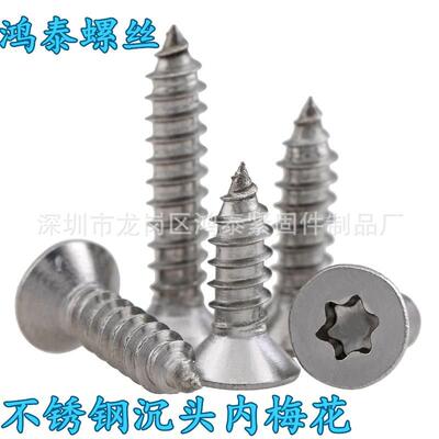 304不锈钢内六角梅花沉头自攻螺丝M2MM3三角头三角槽防盗自攻螺钉