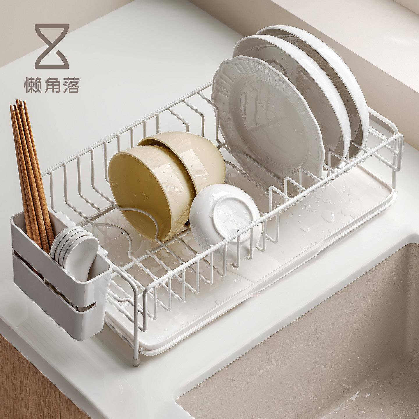 懒角落碗碟收纳架家用厨房台面多功能大容量碗盘筷子沥水架置物架