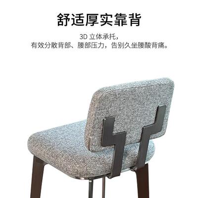 现代极简家用吧轻台椅棉用麻椅子3085商高酒店不锈钢凳子奢小靠背