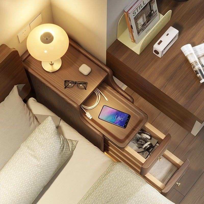 床头柜实木超窄床头柜现代卧室小型简约迷你床边柜夹缝置物架