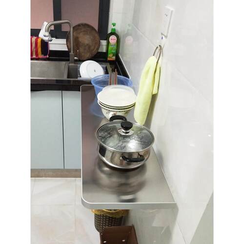 折ft叠餐桌家用房小型一简约厨操作台不锈户钢壁挂切菜桌挂墙小吃